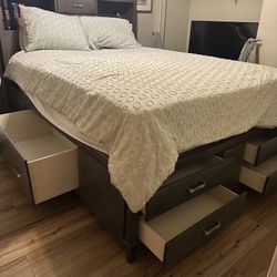 Ashley Furniture Grey Bed With Storage Drawers