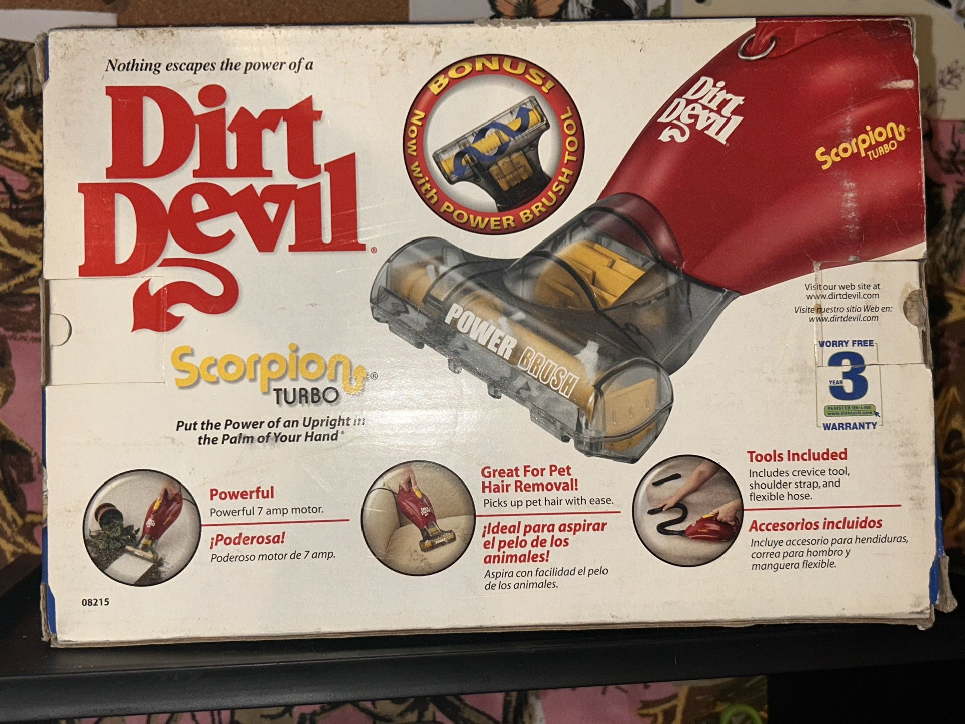 Dirt Devil Scorpion Turbo Hand Held Vacuum With Bonus Power Brush Tool