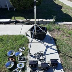 Photogenic 1250 DR Studios Lights (3), Accessories And 1 Manfrotto Light Stand