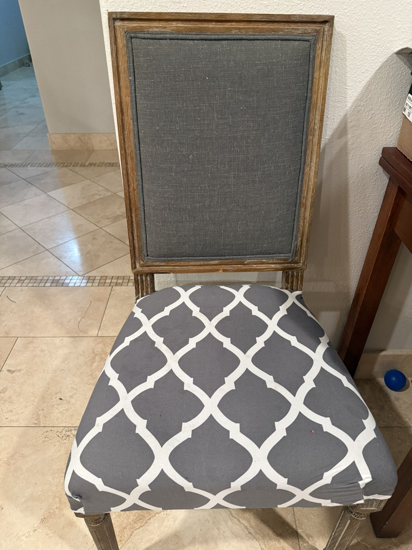 Reupholstered World Market Distressed Oak Chair – DIY-Ready