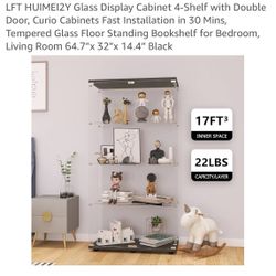 Brand new still in box Glass Display Cabinet 4 Shelf with Double Door