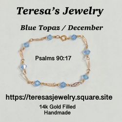 Christmas Gift Gold December Stone Bracelet 