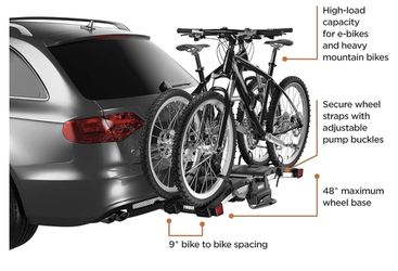 Thule EasyFold XT - Portabicicletas para 2 enganches, color negro       		                               Thule EasyFold XT - Portabicicletas para 2 en