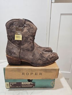 Roper Short Stuff Brown Western Boots Women's Size 8