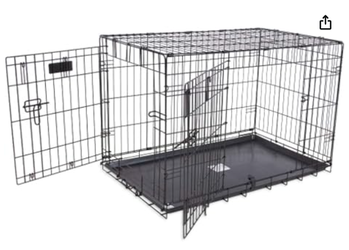 Dog Crate, Large- Precision Pet Products Foldable Wire Dog Crate, 48 x 30 x 32, 2 Doors
