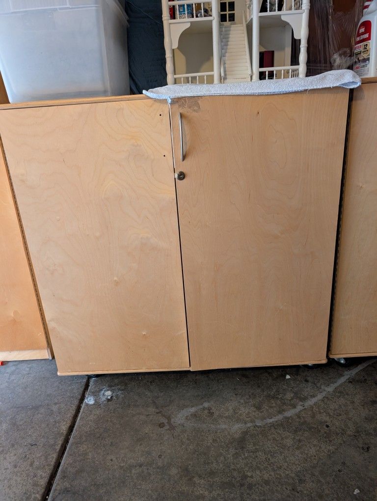 Storage Cabinets Heavy Duty Wood With Industrial Casters Drawers Shelves