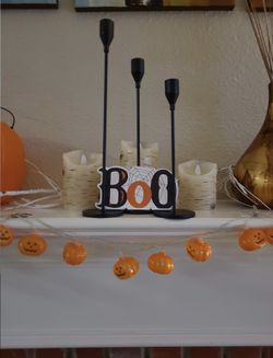 3 Black Candle Holders Candlesticks