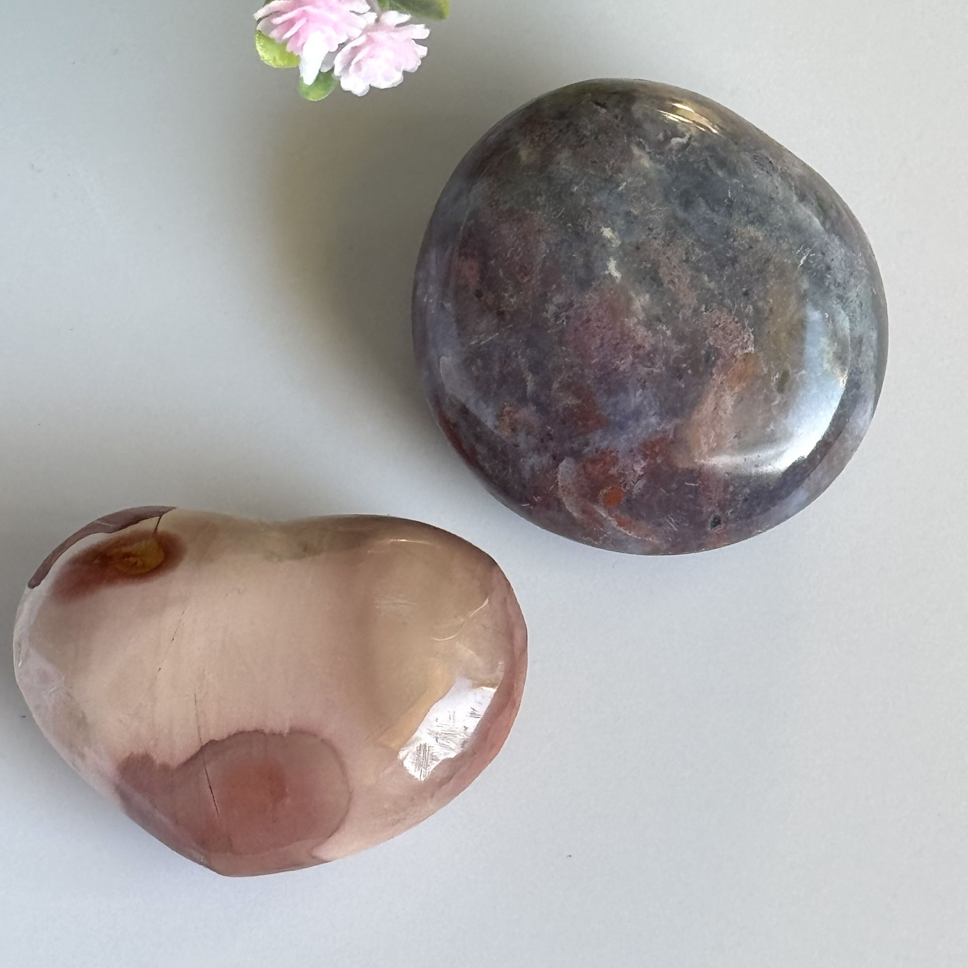 -Polychrome Heart -Blue ocean Jasper Palm
