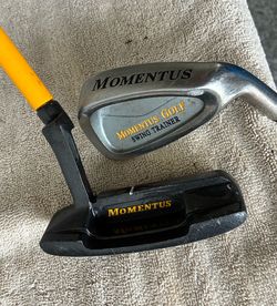 Two Momentus Golf Weighted Swing Trainer Clubs Iron and Putter RH