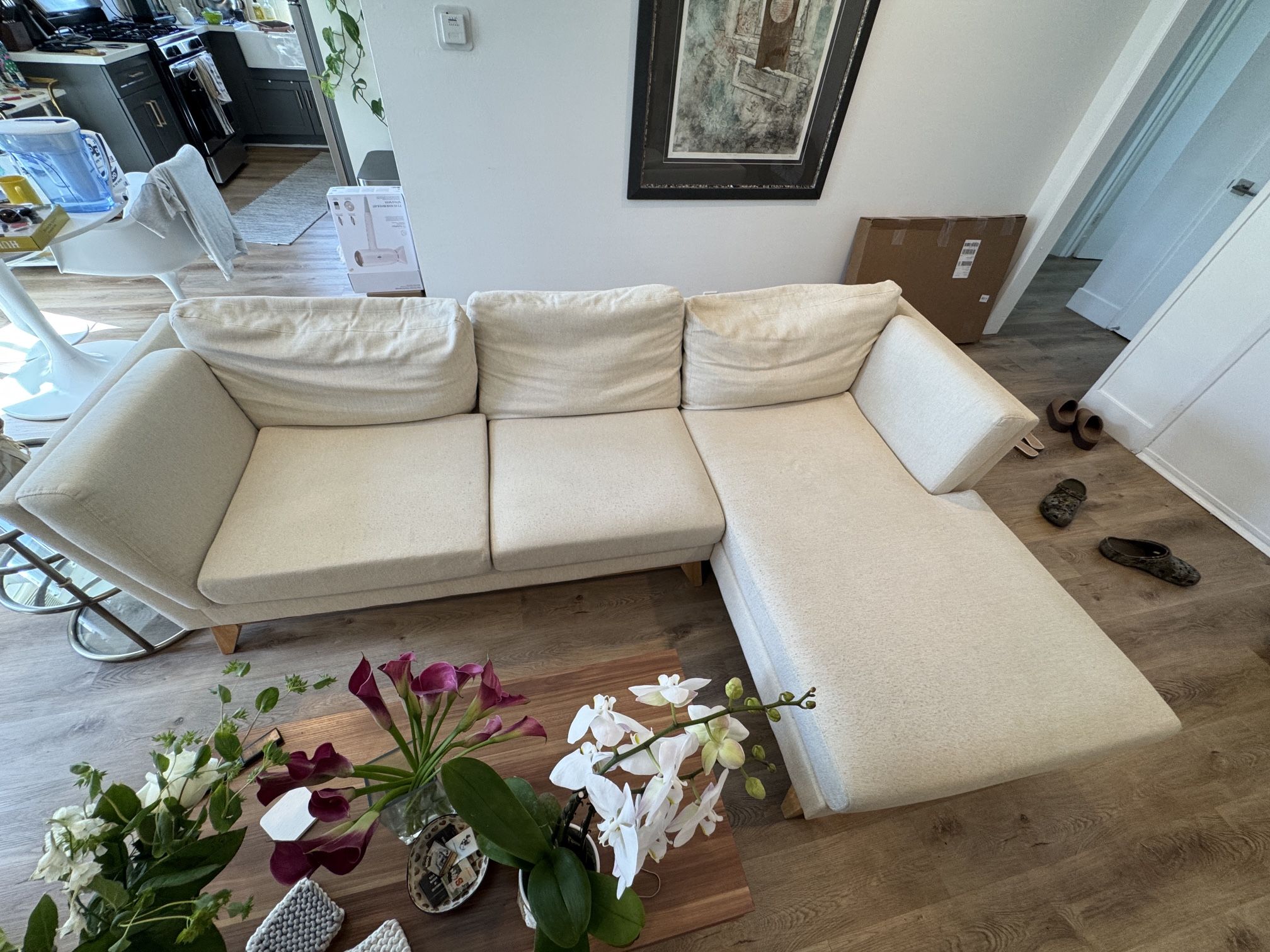 Sectional Couch Beige/Cream