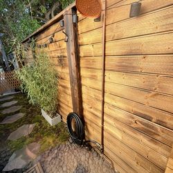 Copper shower outdoor