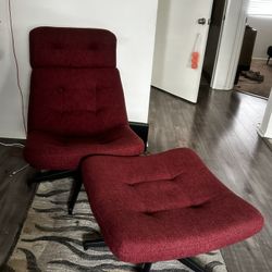 IKEA HAVBERG swivel chair and footstool set
