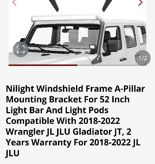 Jeep JL Nilight Windshield Frame Mounting 