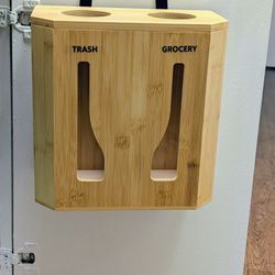 Bamboo Grocery/ Trash Bag Roll Holder & Dispenser 