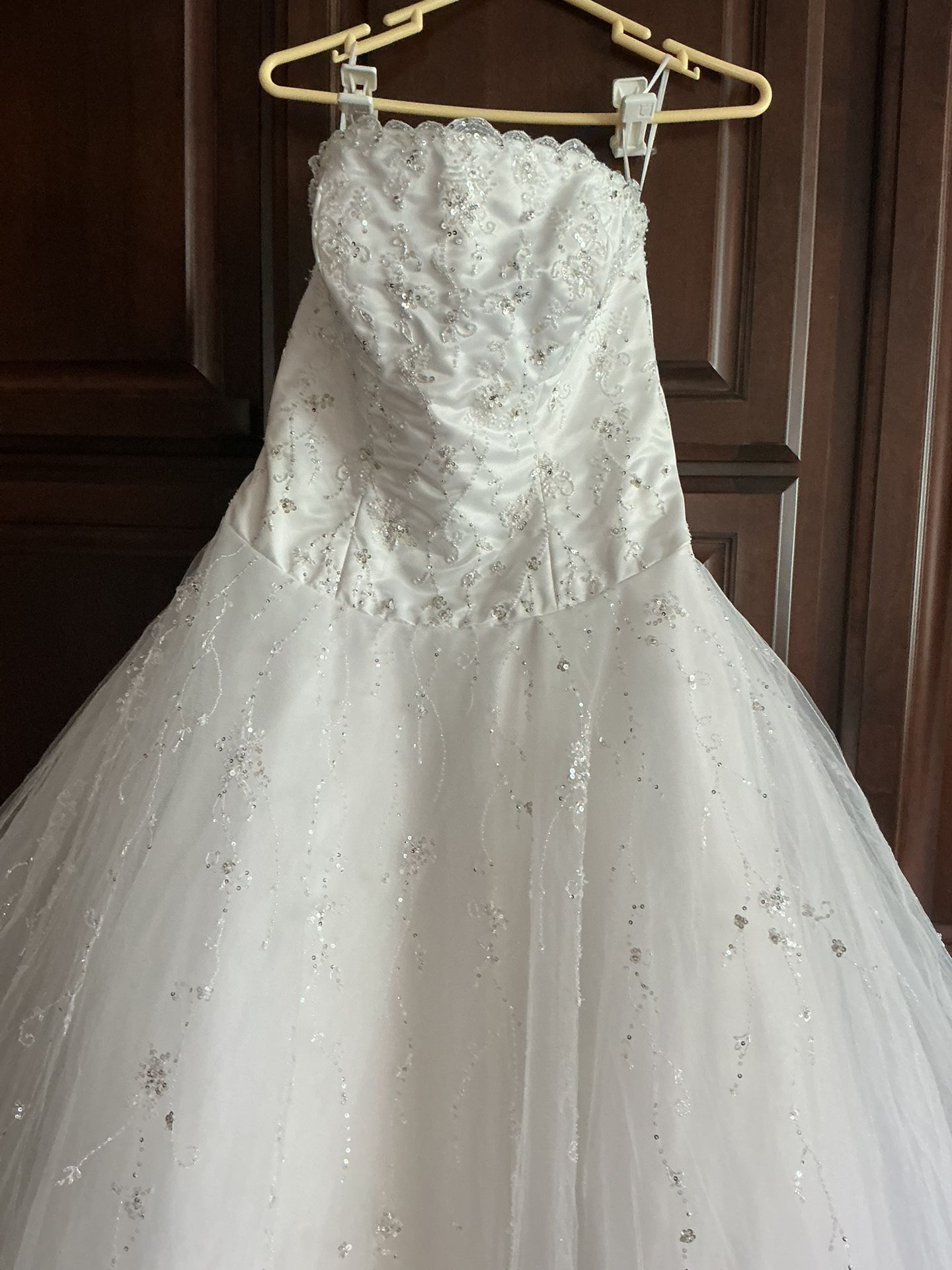 Strapless Wedding Dress With Detachable Train By Mori Lee