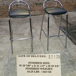 Vintage Chrome Modern Stackable Bar Stools