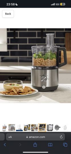  GE Food Processor, 12 Cup, Complete With 3 Feeding Tubes,  Stainless Steel Mixing Blade & Shredding Disc, 3 Speed, Great for  Shredded Cheese, Chicken & More, Kitchen Essentials