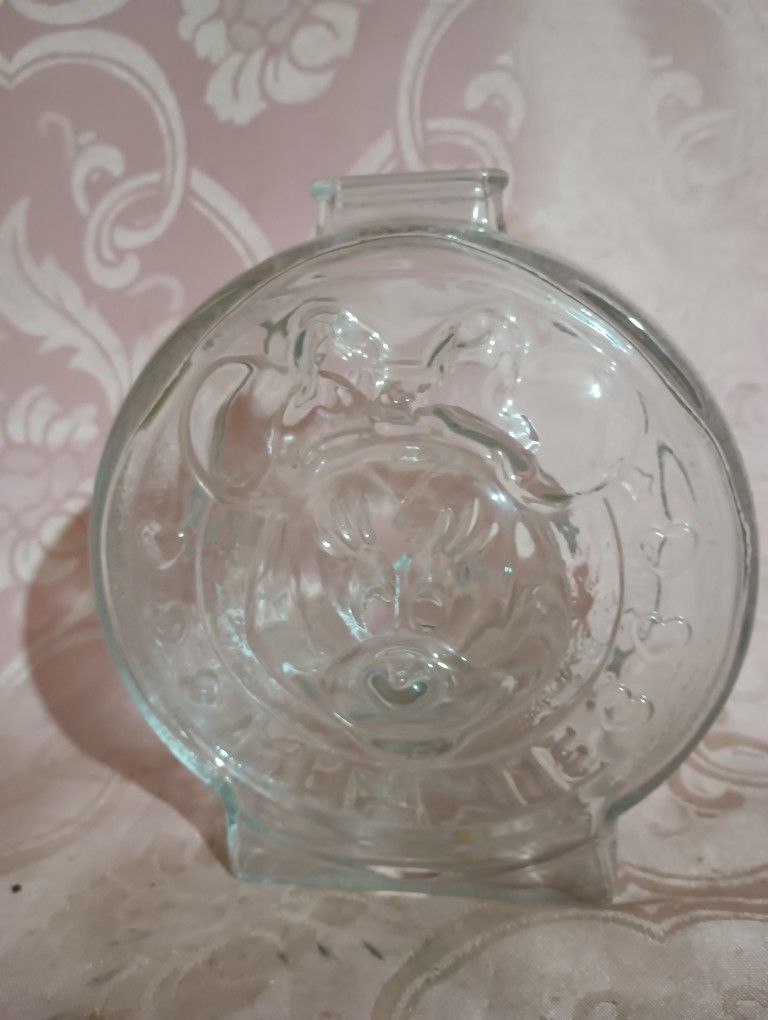 Disney Mickey And Minnie Glass Piggy Bank