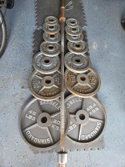 Olympic Size Weight Plates Weightlift Excercise 2inch Hole Metal Plates