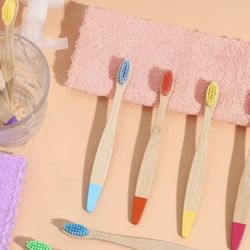 Eco-friendly Colorful Bamboo Toothbrushes for Kids