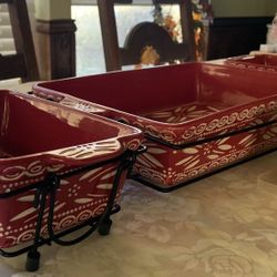 Red Ceramic Baking Dish 
