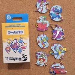 Disney Parks Disneyland 70th Anniversary Celebration Mystery Pin Complete Set