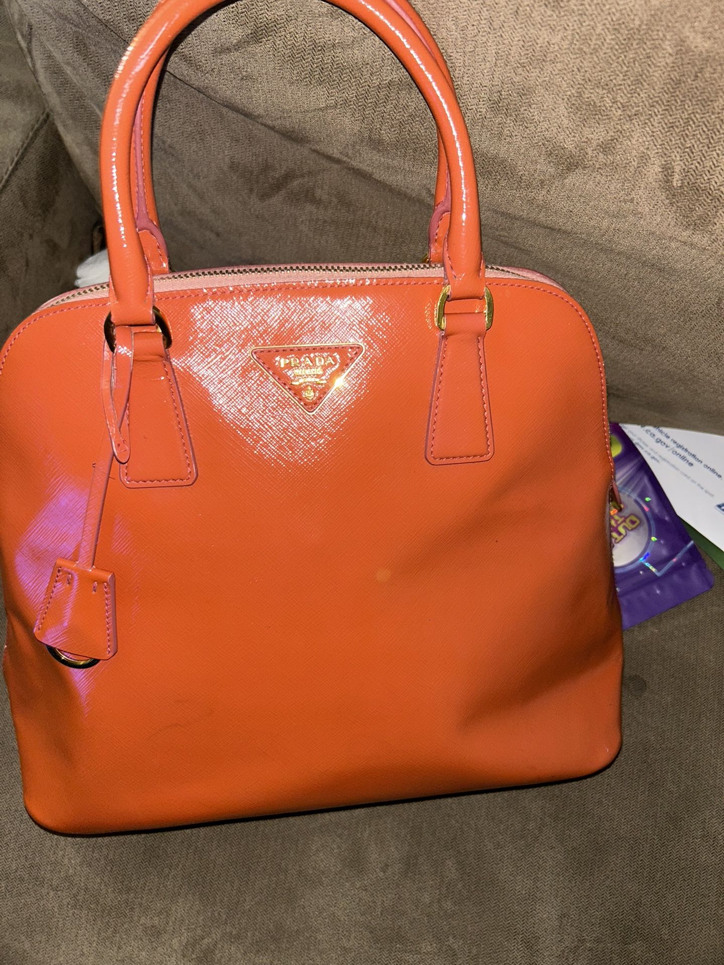 Orange Prada Purse