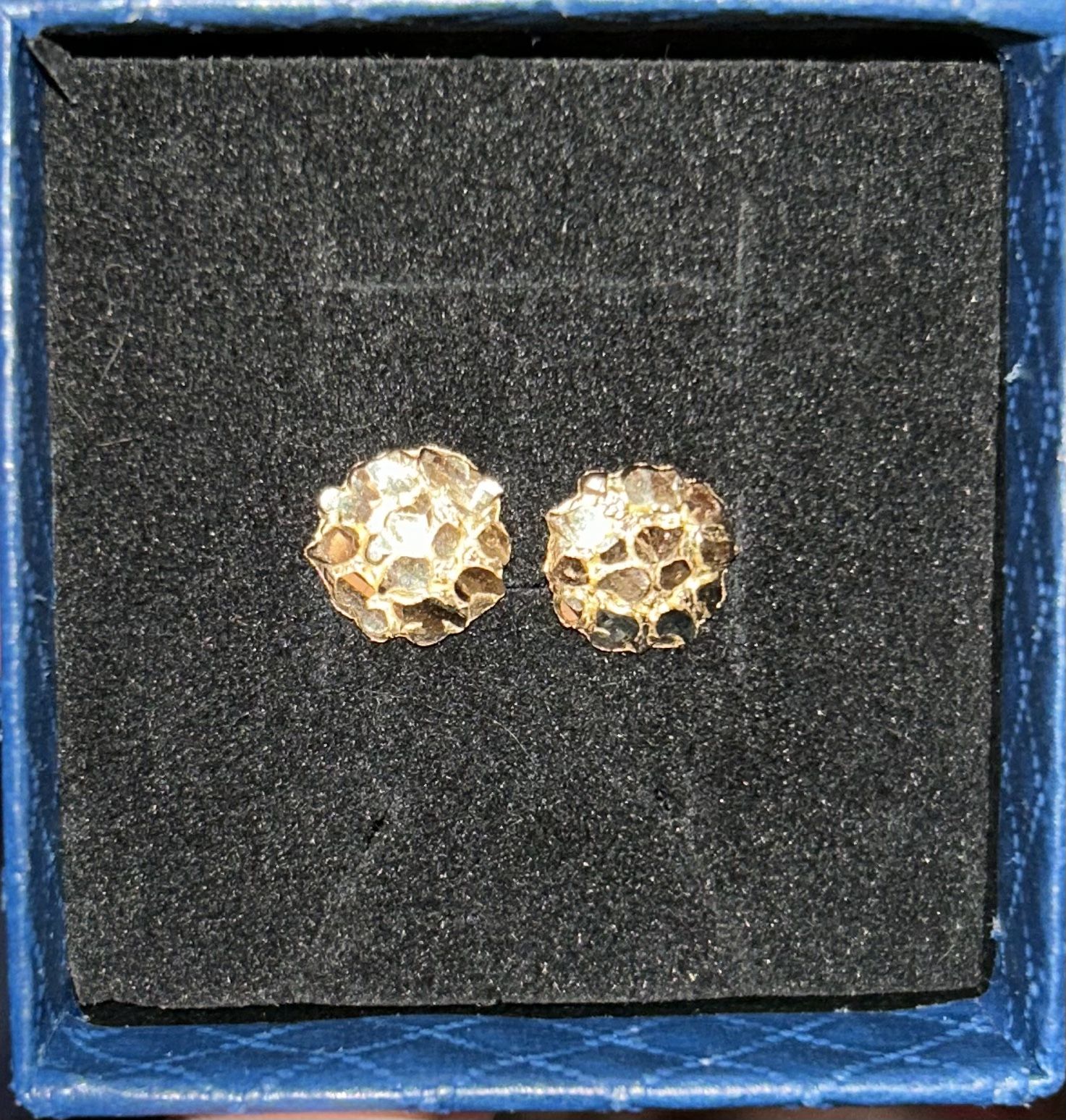 10mm nugget earrings SOLID GOLD (10k) OBO