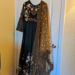 Heavy Embroidery 3pc Gown Dress