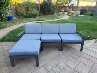 Wooden outdoor patio sectional couch