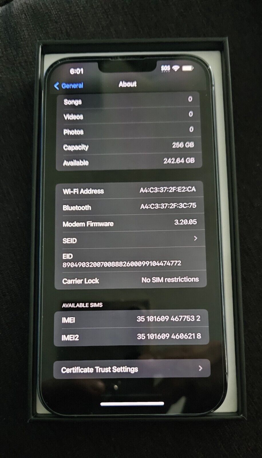 Apple iPhone 13 Pro Max - 256 GB - Sierra Blue (Unlocked) (Dual SIM) 