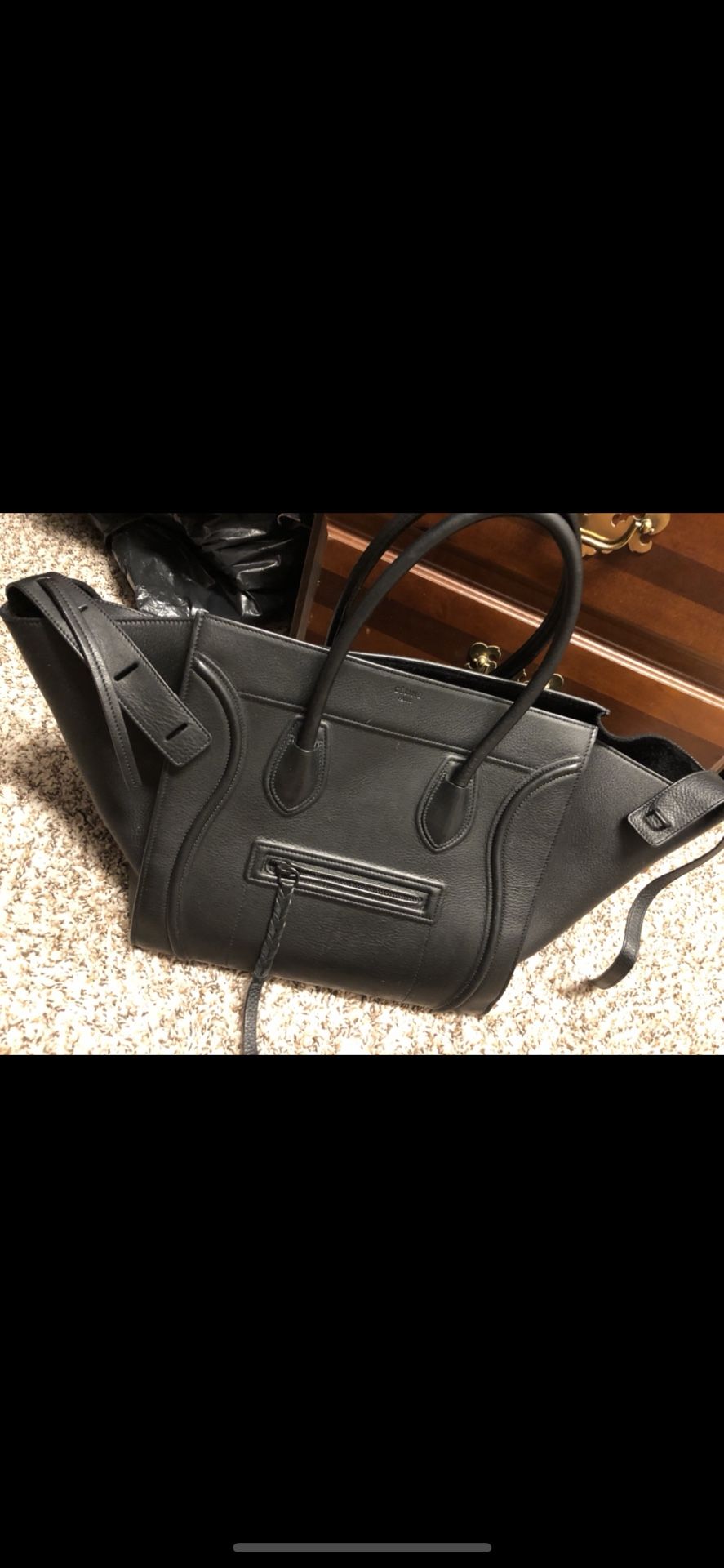 Authentic Celine Phantom Bag (large) great condition, (all black) will trade for authentic Chanel bag