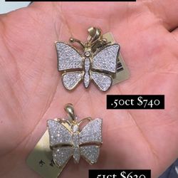 Diamond Butterfly Pendant