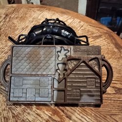 Vintage Cast John Wright Gingerbread House Mold/Baking Pan, Double Sided, Made in USA