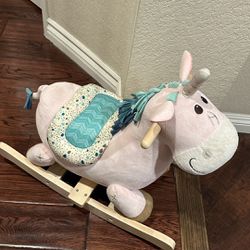 unicorn rocking horse wooden roden on