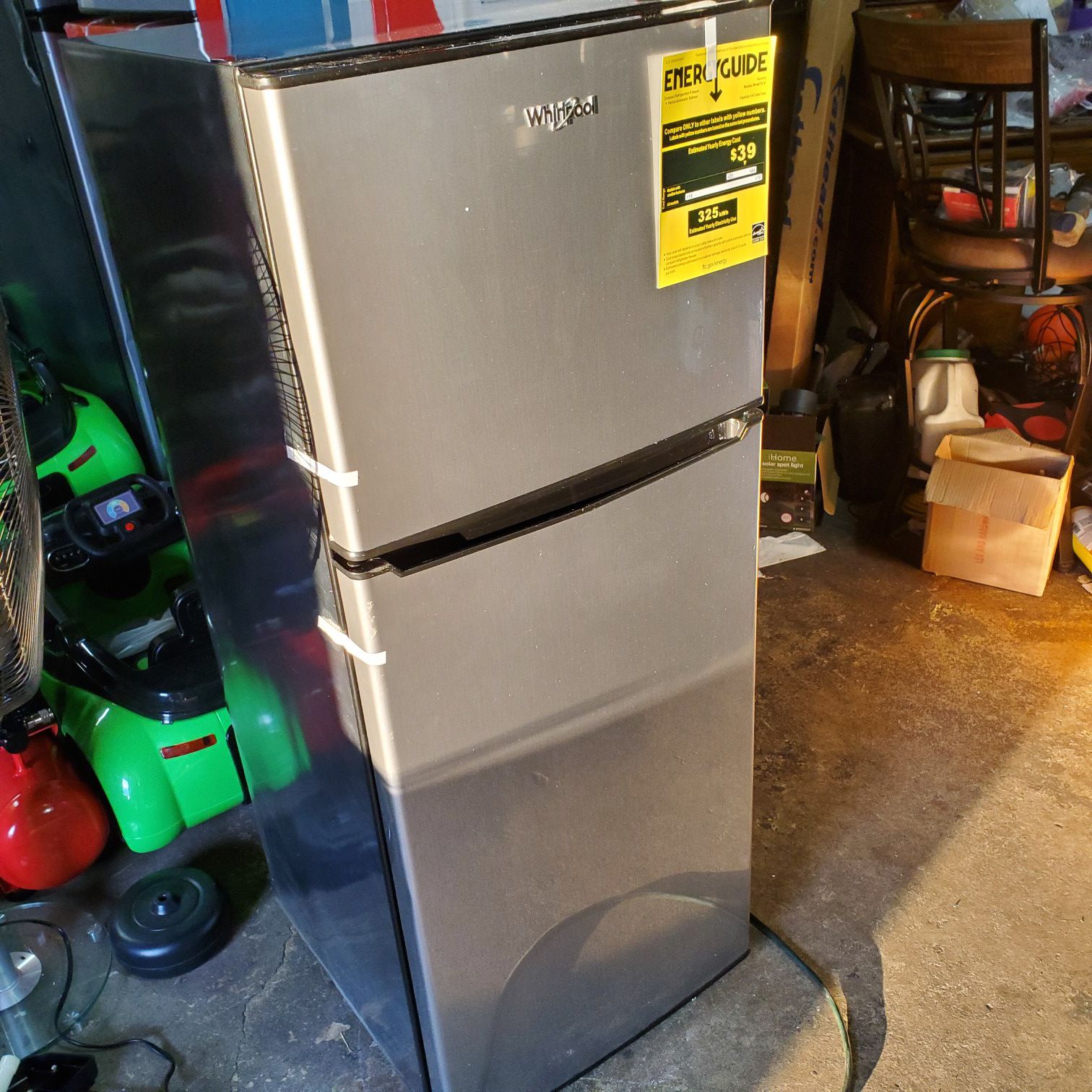 4.6 Cu. Ft. Mini Refrigerator with Dual Door True Freezer in Stainless Look