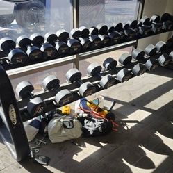 Dumbbells 5lbs - 40lbs With Matrix Tier 2 Dumbbell Rack Gym Equipment Weights