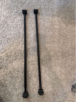 Black Curtain Rods (Number of 2) for Windows 72-144 Inch, Adjustable Drapery Rods