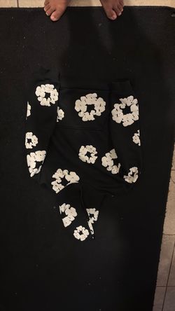 Black and white denim tear small