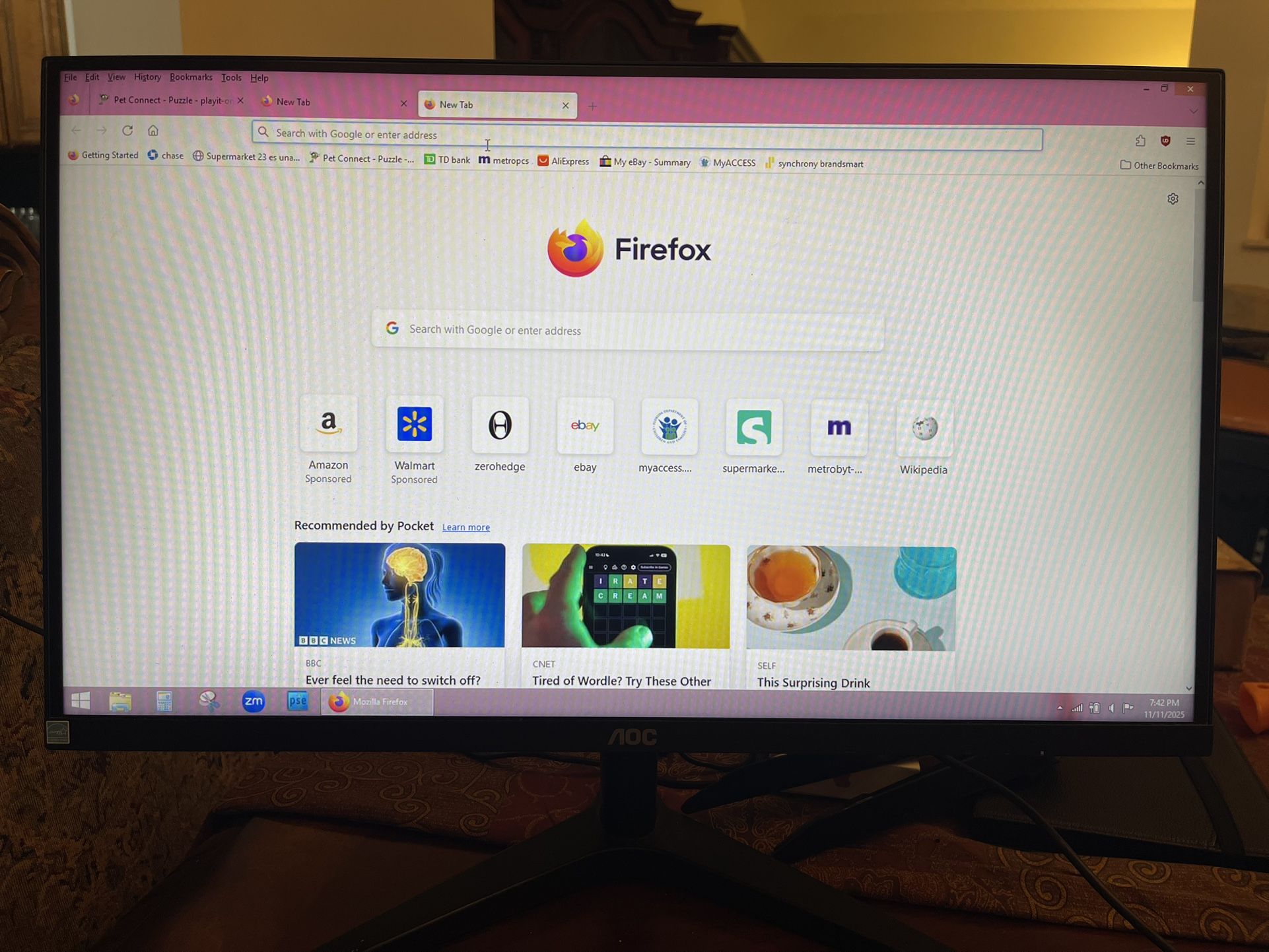 AOC 24” Monitor (Model 24B1) 50Hz - 76Hz In Good Condition With AC Adaptor $60 Firm On Price