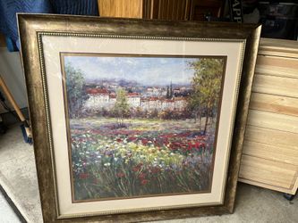 Beautiful Frame With Mediterranean Villa And Landscaping Flowers Picture   