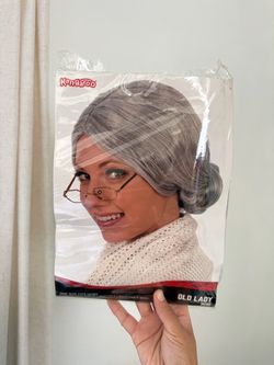 Grandma wig with glasses