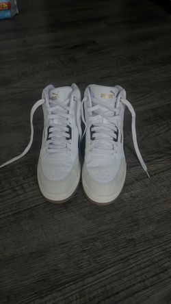 Size 9.5 🔥 WORN ONCE — CLEAN WHITE PUMA HIGH-TOPS 🔥