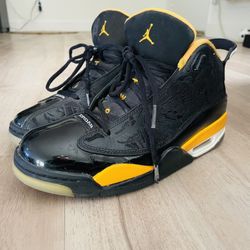 Jordan Black Yellow Mid Top Basketball Shoes