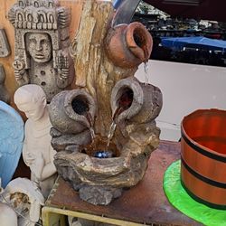 Fountain ⛲ Beautiful Design Of Rockwood And Logs And Bases