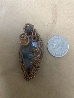 Handmade Pendant (Unidentified Precious Gem and Copper)