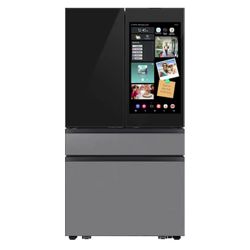 Samsung - Bespoke 29 cu. ft. 4-Door French Door Refrigerator with AI Family Hub+ - Charcoal Glass & Stainless Steel