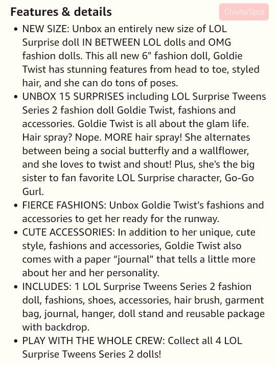 New LOL Surprise Tweens Series 2 Fashion Doll Goldie Twist with 15 Surprises