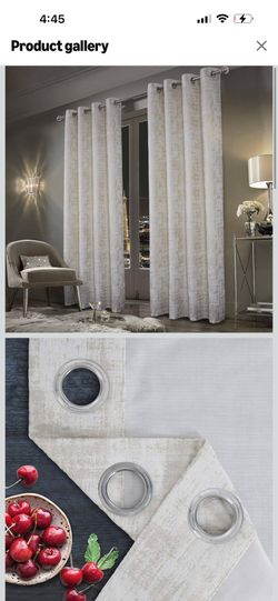 Gold and White curtains (Pack of 2)