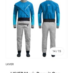 LKVER Men’s Drysuit One-Piece – Size Large – New (Bag Damaged)